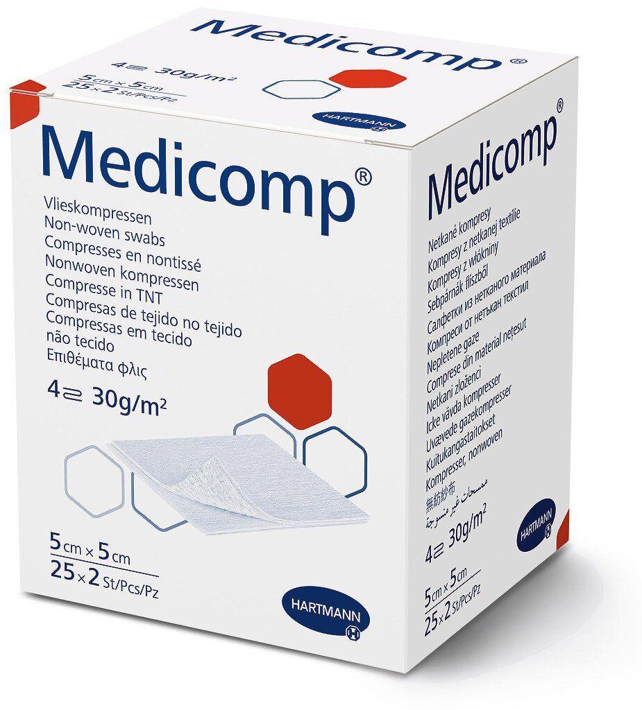 Серветки стерильні з нетканого матеріалу Medicomp 5х5 см 2х25шт