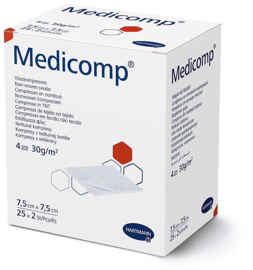 Серветки стерильні з нетканого матеріалу Medicomp 7,5х7,5см 2х25шт