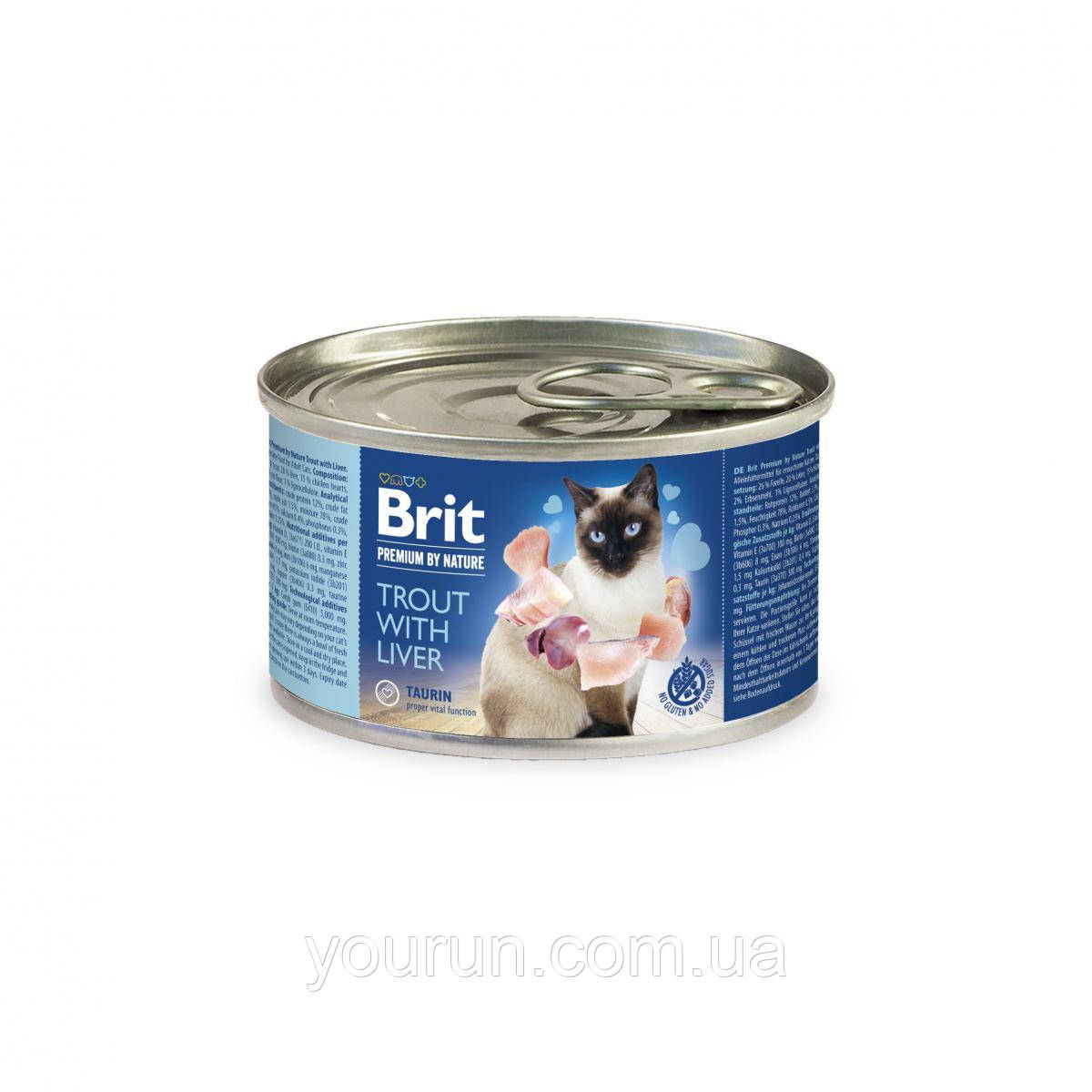 Вологий корм Brit Premium by Nature Trout with Liver (паштет з фореллю і печінкою) 200 г