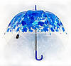 Прозора парасолька-тростина з клиновим листям 8 спиць купол грибком Купольна парасолька листя під дощем, фото 4