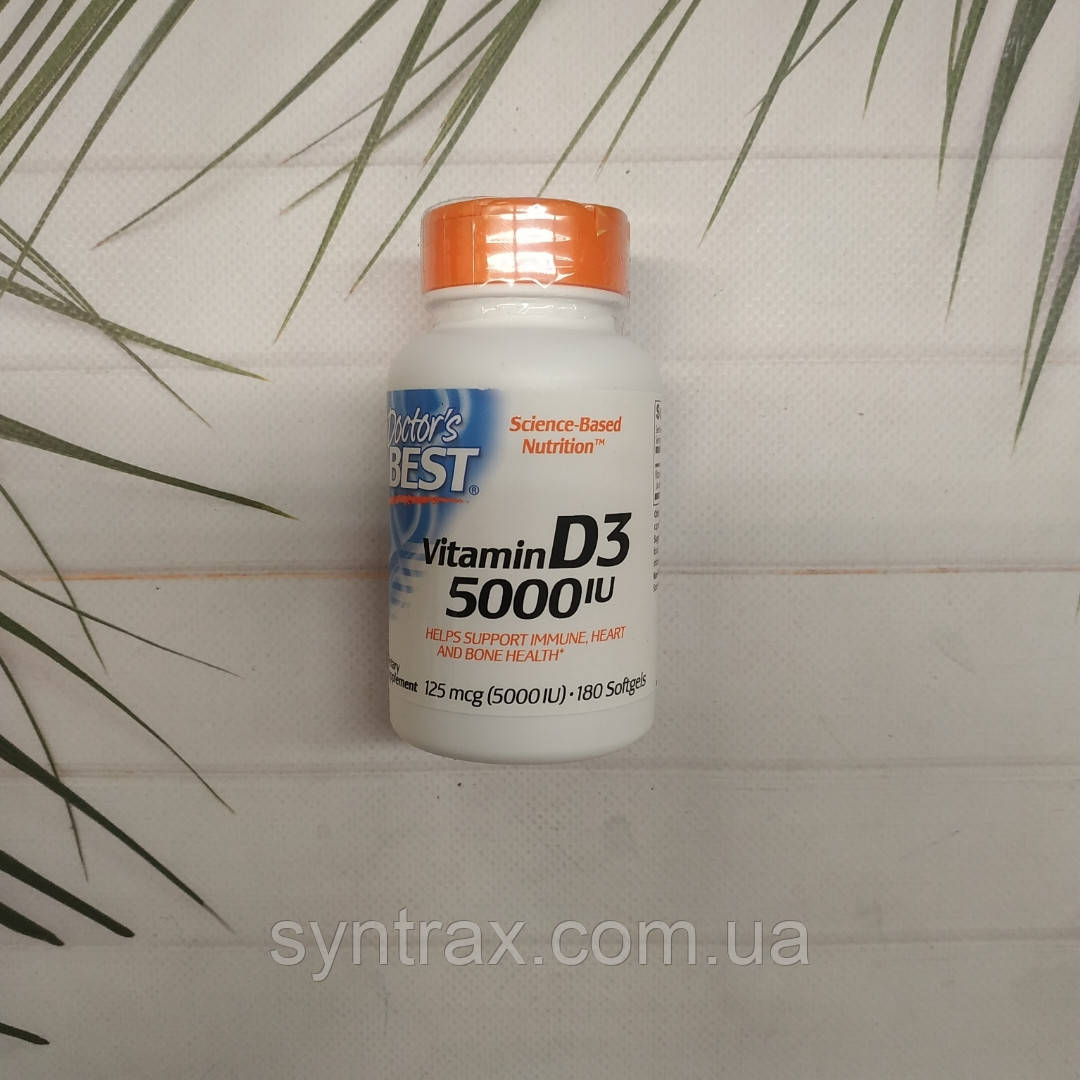 Doctors Best Vitamin D3 5000 IU 180 caps , витамин Д3