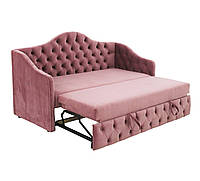 Розкладний диван для дівчинки MeBelle JOLIE 80х190 см для щоденного сну, темно-рожевий велюр