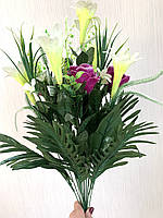 Штучні квіти. Штучний букет троянда з лілією., фото 2