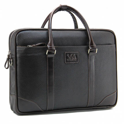 Сумка чоловіча шкіряна Tom Stone 707 BR для ноутбука 15,6"коричнева+ шкіряний картхолдер в подарунок, фото 2