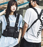 Нагрудна сумка бронежилет броник чорний Київ