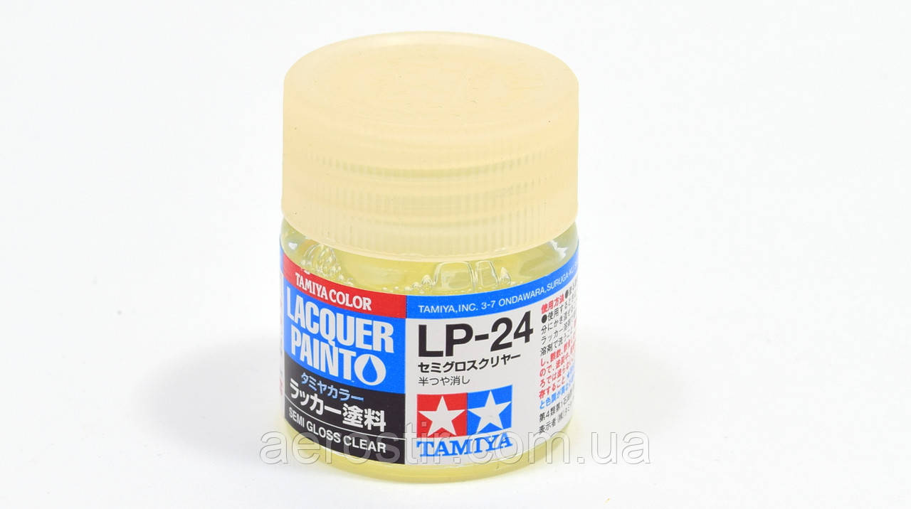 Лак напівглянсовий Semi Gloss Clear, 10 мм. Tamiya LP-24