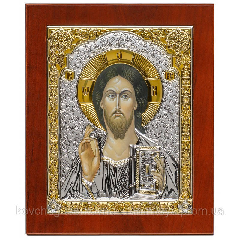 Ікона Спаситель Грецька Срібна 13x15,5