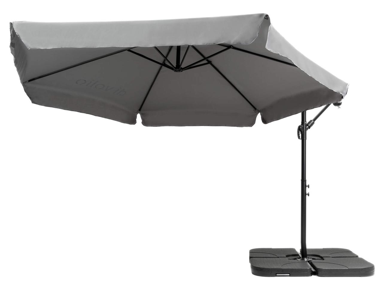 Парасолька садова Di Volio EMPOLI 350 см сіра + Основа садової парасольки