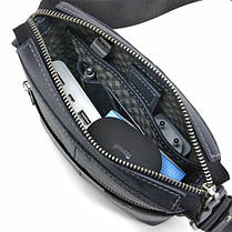 Сумка барсетка чоловіча шкіряна Tom Stone 5121 C-BL повсякденна синя, фото 2