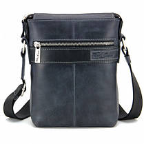 Сумка барсетка чоловіча шкіряна Tom Stone 5121 C-BL повсякденна синя, фото 5