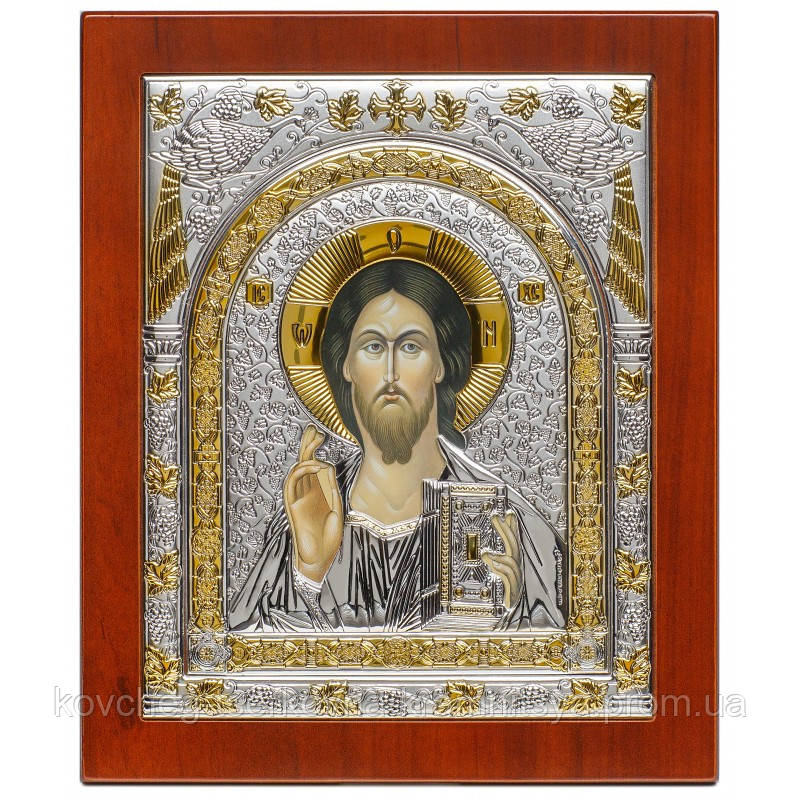Ікона Спаситель Грецька Срібна 15x18