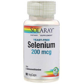 Solaray Selenium 200 mcg Yeast-Free (90 сарѕ)