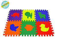 Мягкий игровой пол (коврик-пазл 30*30*1 см) Eva-Line "Зоопарк" разноцветный