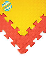 М'яка підлога килимок-пазл "Райдуга" Eva-Line 200*150 см Плетенка (12 пазлів) Червоний-жовтий