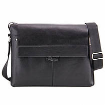 Сумка месенджер чоловіча шкіряна формата А4 Tom Stone 504В чорна, фото 5