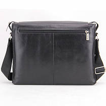 Сумка месенджер чоловіча шкіряна формата А4 Tom Stone 504В чорна, фото 3