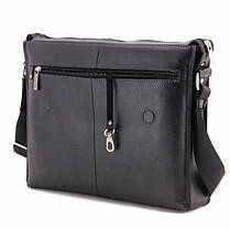 Сумка месенджер чоловіча шкіряна формата А4 Tom Stone 504В чорна, фото 2
