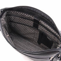 Сумка месенджер чоловіча шкіряна формата А4 Tom Stone 504В чорна, фото 4