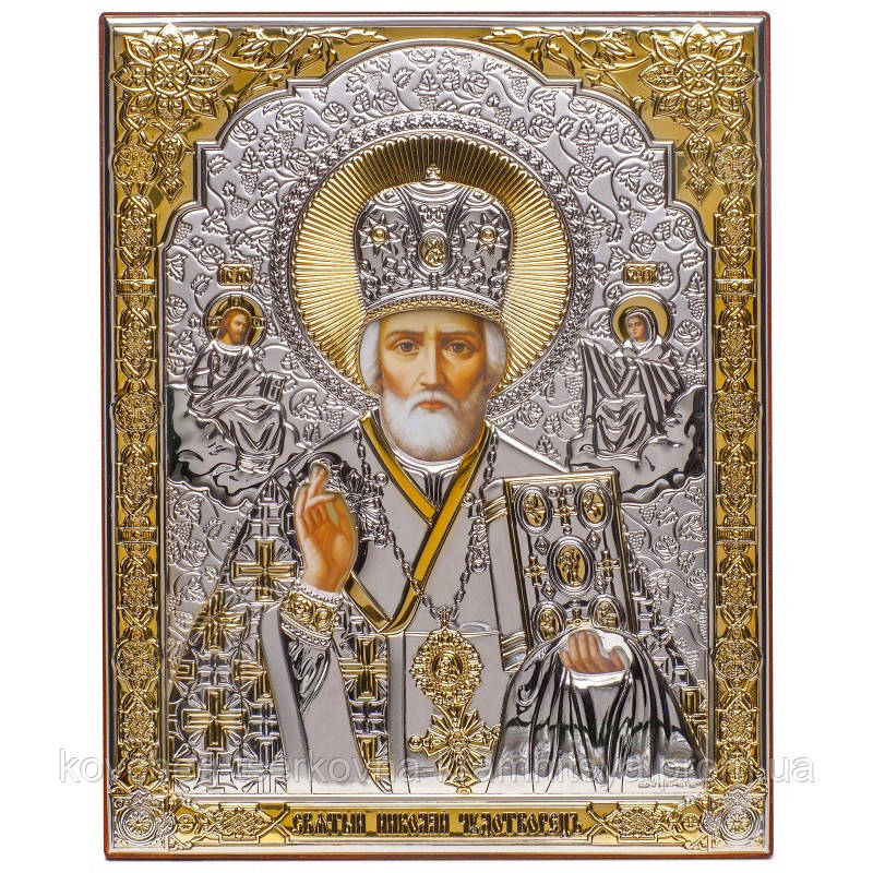 Ікона Святий Миколай Грецька Срібна,14,1x18,1