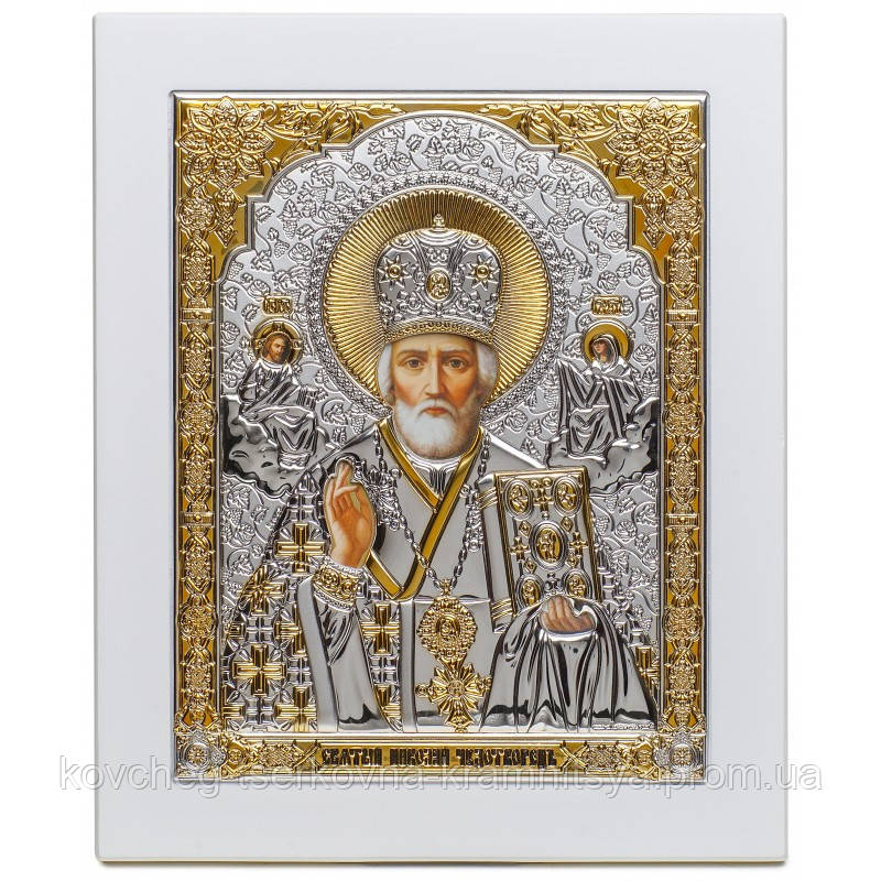 Икона Святой Николай Греческая Серебряная,8,6x10,5