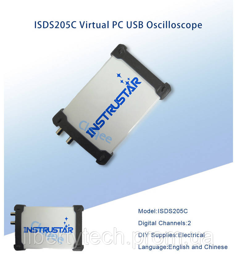Осциллограф INSTRUSTAR ISDS205C двухканальный USB портативный логический анализатор регистратор - фото 2 - id-p1392386999