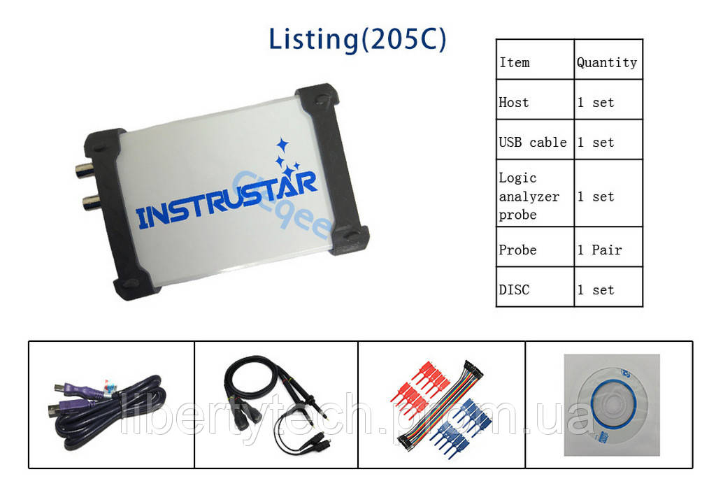 Осциллограф INSTRUSTAR ISDS205C двухканальный USB портативный логический анализатор регистратор - фото 8 - id-p1392386999