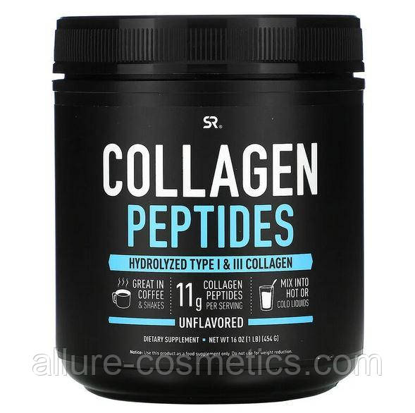 Пептиди колагену гідролізований колаген типу I і III Sports Research Collagen Peptides 454 г