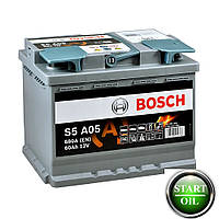 Акумулятор BOSCH AGM (S5 A05) 60Ah 680A R+ 0092S5A050