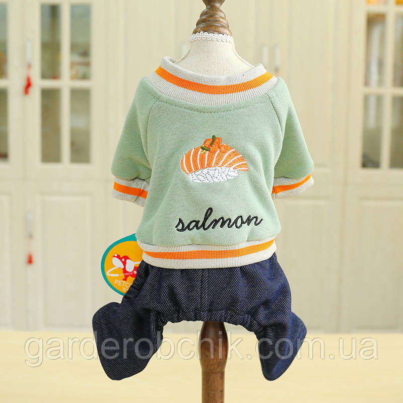 Комбінезон теплий, толстовка "SALMON" для собаки, кішки. Одяг для собак.