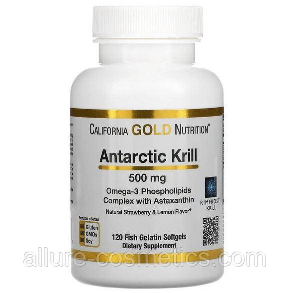 Олія антарктичного криля California Gold Nutrition RIMFROST з астаксантином 500 мг 120 м'яких таблеток