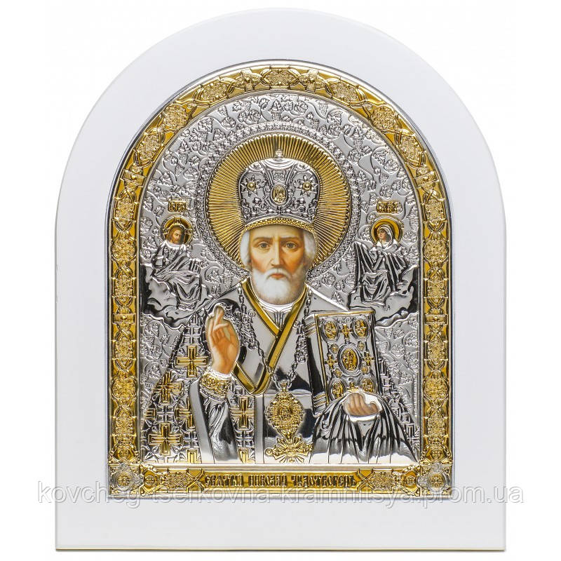 Ікона Святий Миколай Грецька Срібна,8,5x10,2