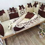 Комплект у дитяче ліжечко " шокодадно-бежевий", фото 7
