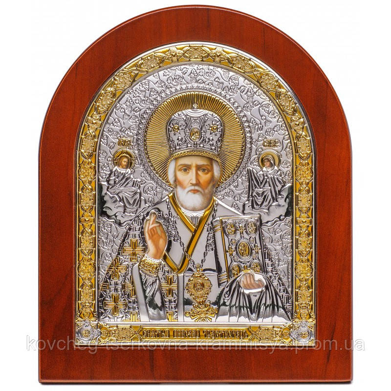 Ікона Святий Миколай Грецька Срібна,8,5x10,2