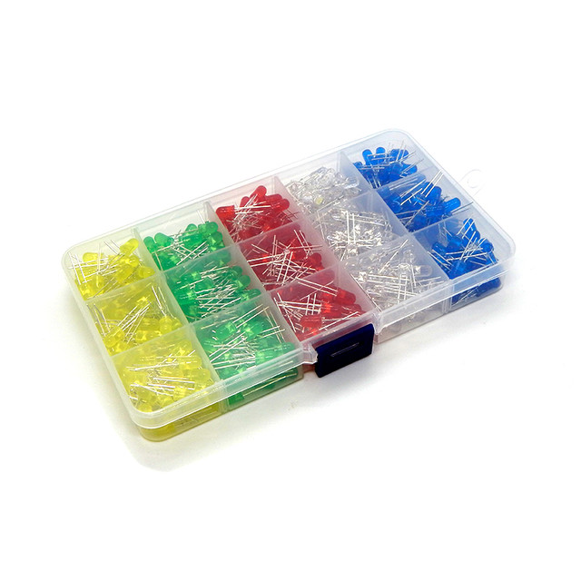 Светодиоды Led 5mm набор микс цветов 500 шт. Светодиоды Led 5mm набор микс цветов 500 шт.