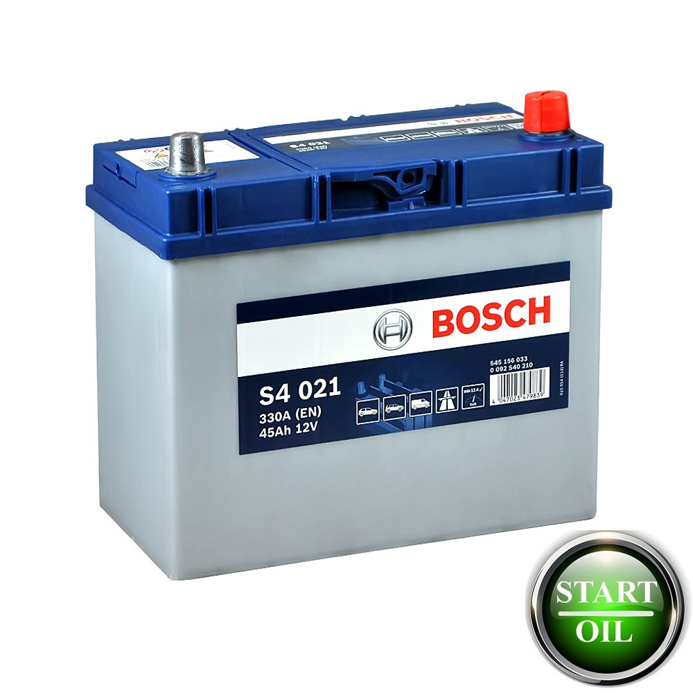 Акумулятор BOSCH (S4 021) 45Ah 330A R+ 0092S40210