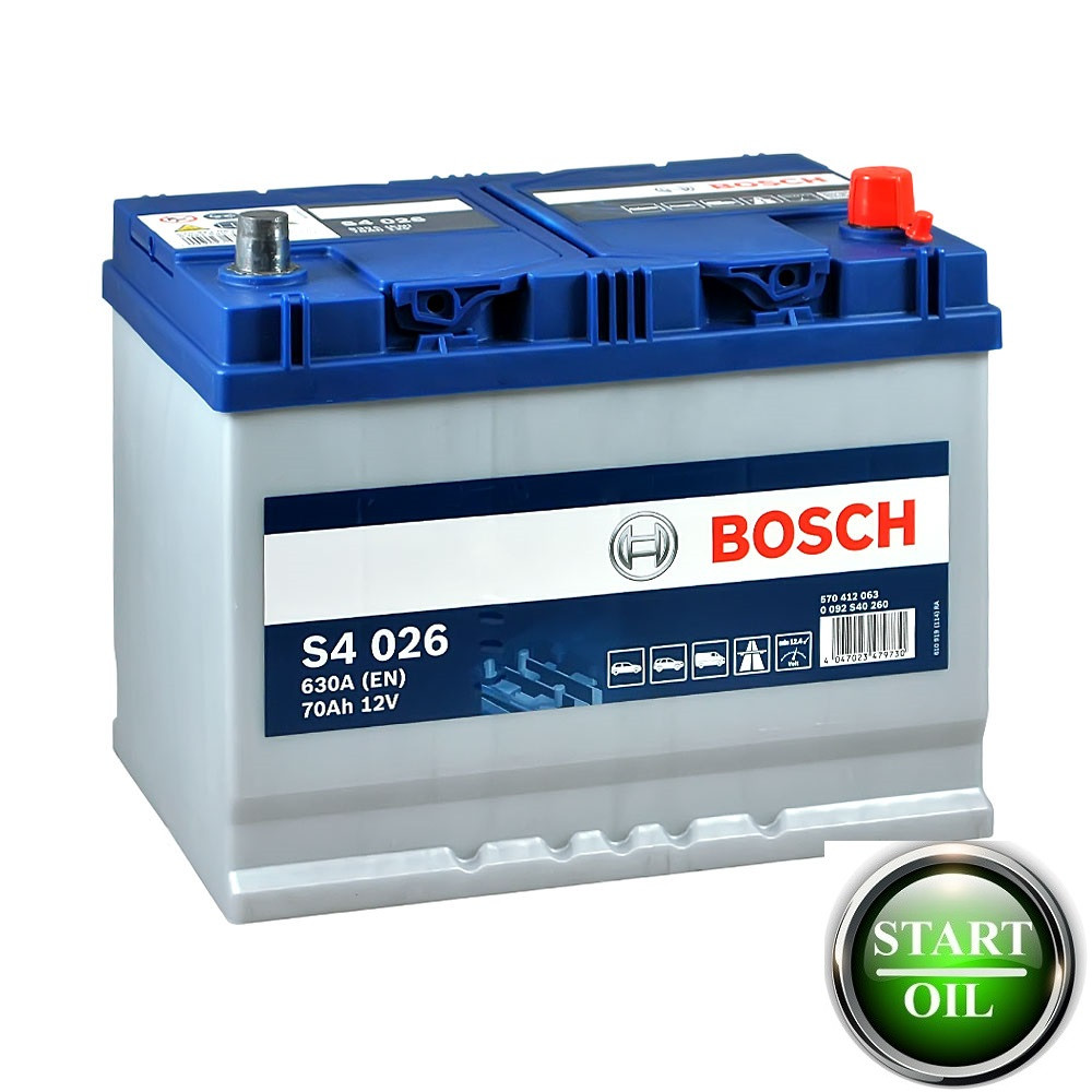 Акумулятор BOSCH 70Ah 630A (S4 026)  R+ 0092S40260