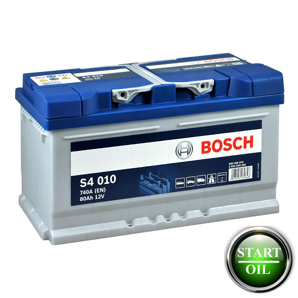 Акумулятор BOSCH (S40 010) 80Ah 740A S4 R+ 0092S40100
