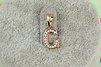 Кулон Xuping Jewelry буква G 1,2 см золотистый