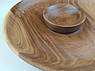 Дерев'яна тарілка менажниця для подачі страв горіх d 29 см, висота 3.6 см., фото 4