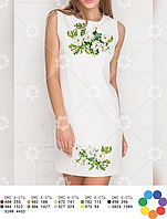 Комплект для вышивания бисером, платье женское "Шиповник Белый-3 (без рукава)"
