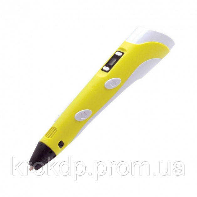 Дитяча 3D Ручка з адаптером 3Д ручка, PEN-2 з LCD-дисплеєм Жовта
