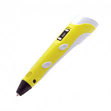 Дитяча 3D Ручка з адаптером 3Д ручка, PEN-2 з LCD-дисплеєм Жовта