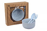 Набір еко посуду 68-208, блакитний, фото 3