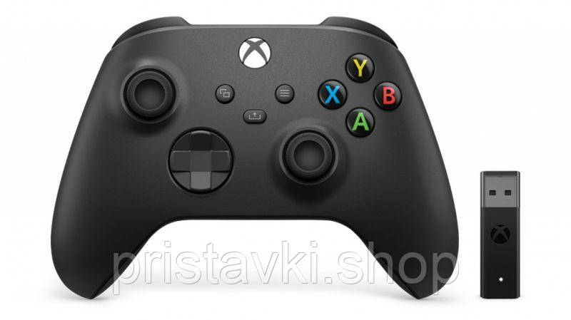 Контролер чорний XBOX ONE \ PC + бездротовий адаптер, фото 1