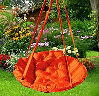 Підвісне крісло-гамак (гойдалка) жовтогарячого кольору, непромокальне, різні розміри