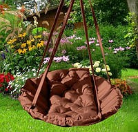 Підвісне крісло-гамак (гойдалка) коричневого кольору, непромокальне, різні розміри