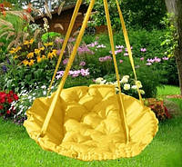 Підвісне крісло-гамак (гойдалка) жовтого кольору, непромокальне, різні розміри