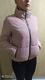 Коротка жіноча куртка весна  колір пудра розмір 44, фото 5