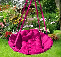 Підвісне крісло-гамак (гойдалка) рожевого кольору, непромокальне, різні розміри