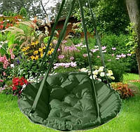 Підвісне крісло-гамак (гойдалка) темно-зеленого кольору, непромокальне, різні розміри